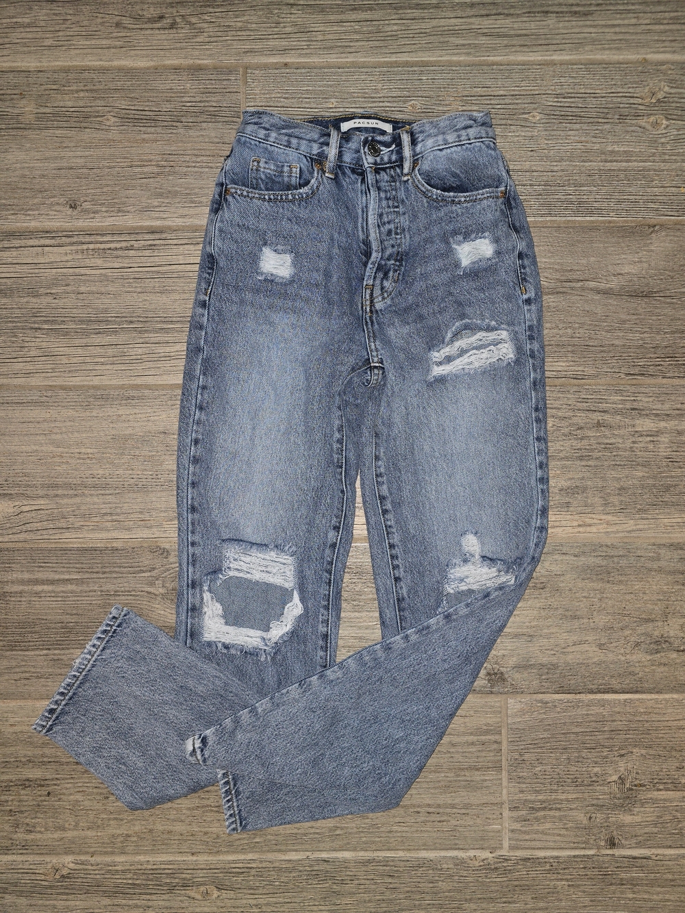 PacSun High-Rise Dad Distressed Jeans Button Fly